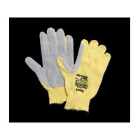 Honeywell KV18AJ-100-50 Perfect Fit Jumbo Junk Yard Dog 7 Cut Standard Weight Kevlar Cut Resistant Gloves With Full Premium Leat